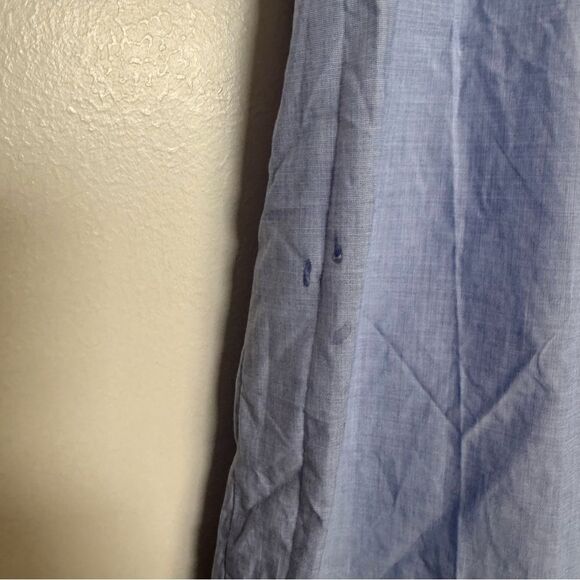 J Crew Tank Top Women Sz 4 Light Blue Ruffle Front Sleeveless Lightweight Cotton - Picture 5 of 10